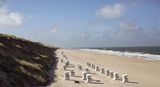 Strand mit Strandkörben in Westerland auf Sylt
