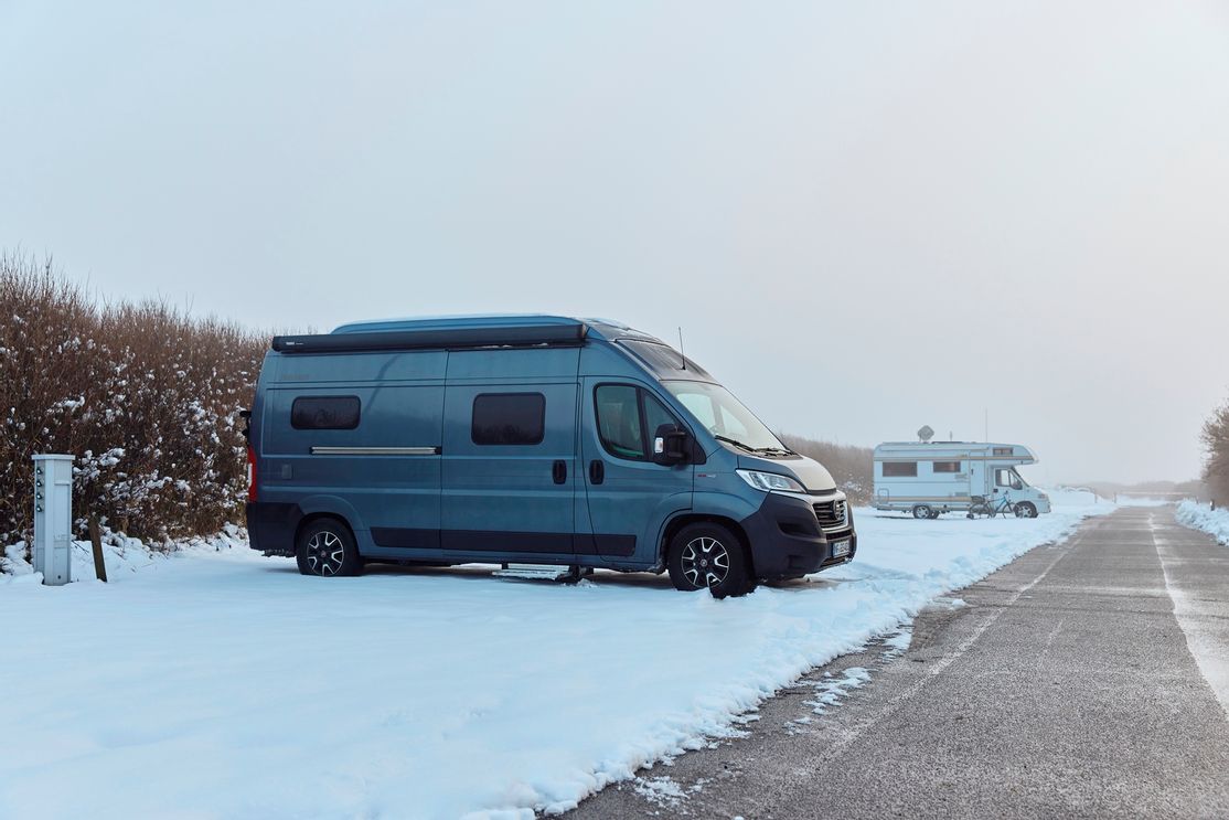 Stellplätze im Winter auf dem Campingplatz Rantum auf Sylt