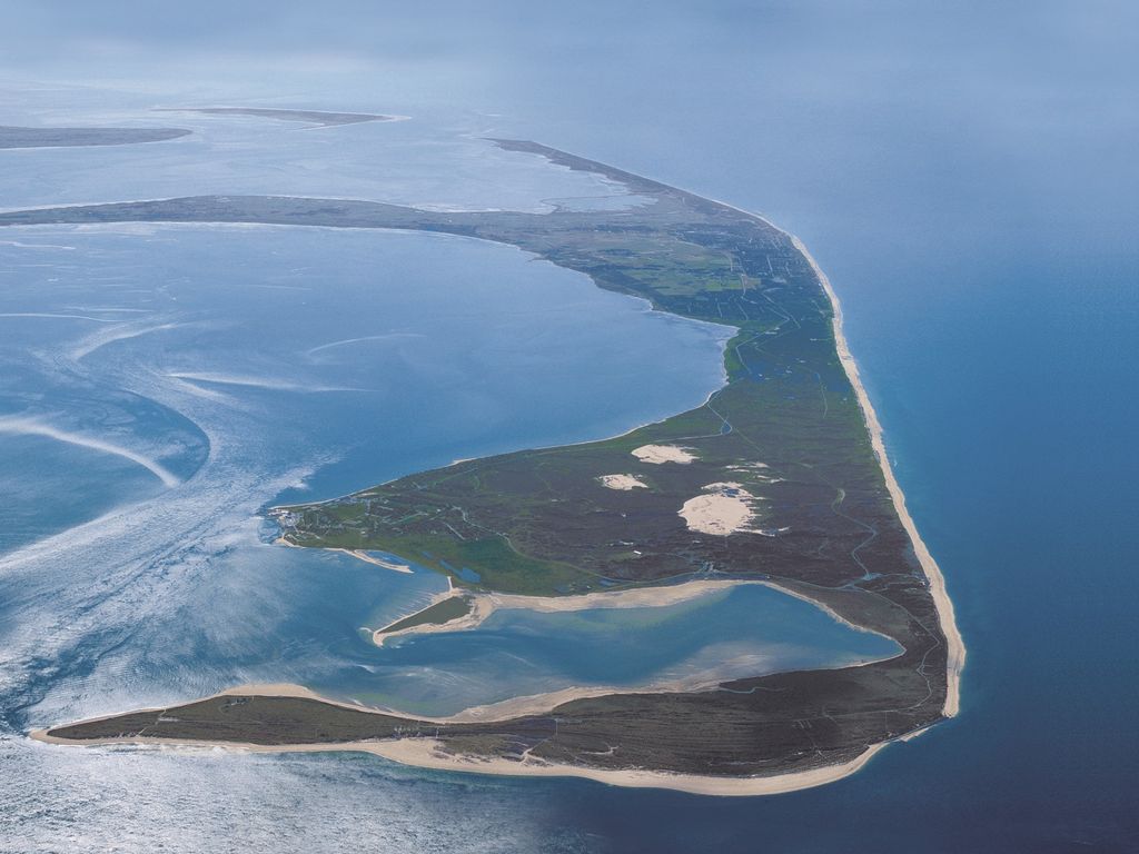 Luftaufnahme von der Insel Sylt aus 3000m Höhe