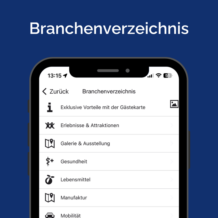 Branchenverzeichnis in der iSylt-App