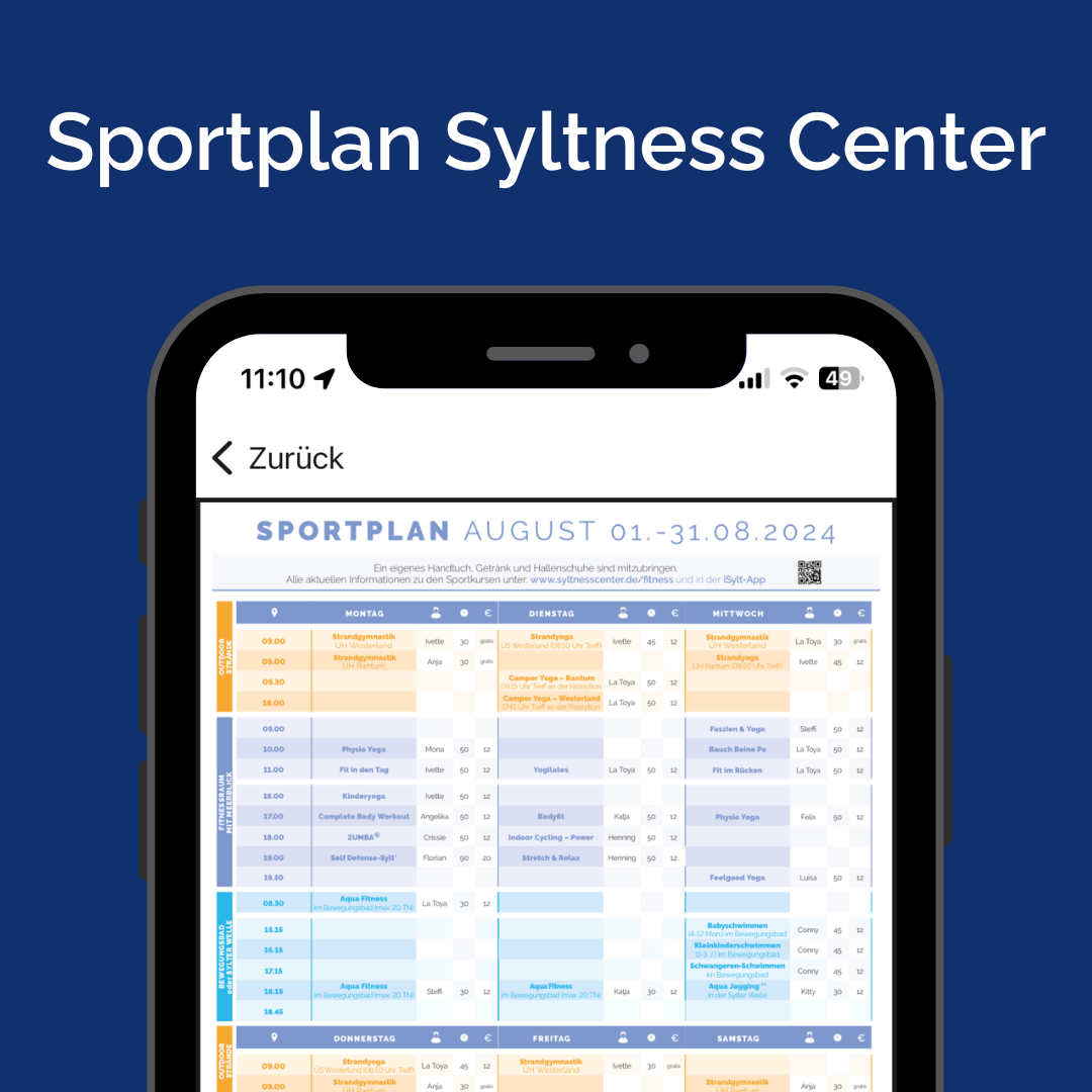 Sportplan in der iSylt-App