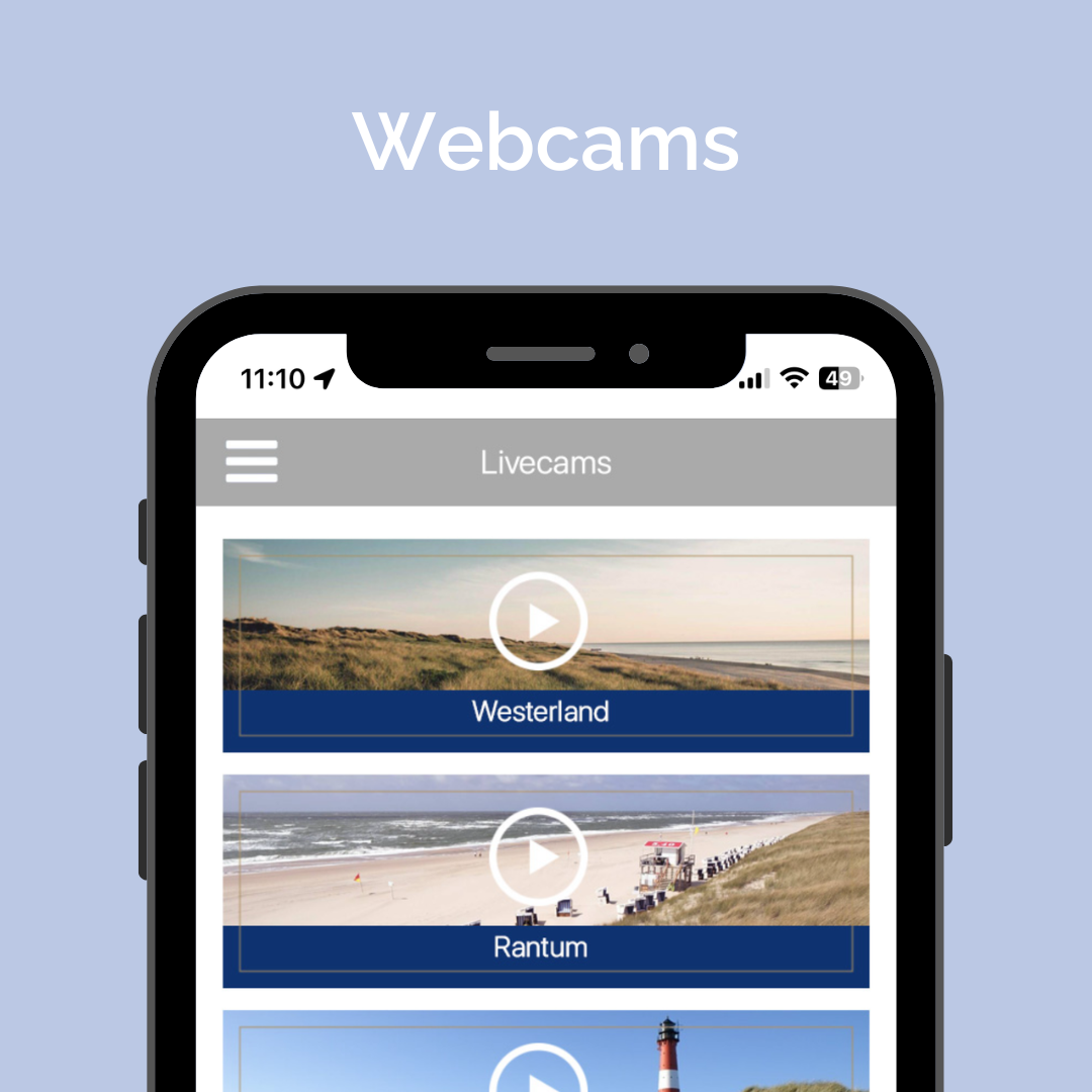 Webcams in der iSylt-App