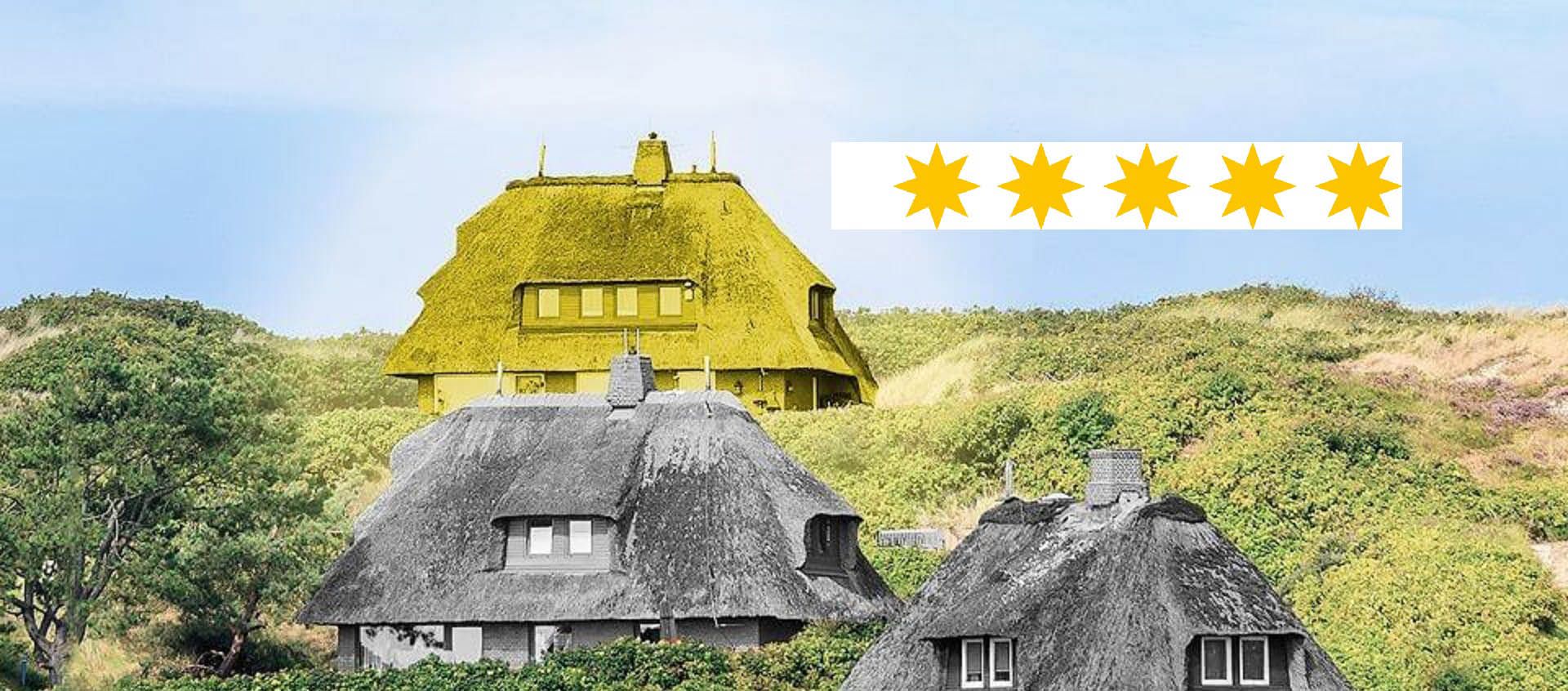 MY SYLT-Objekt auffallend in Gold mit DTV-Sternen