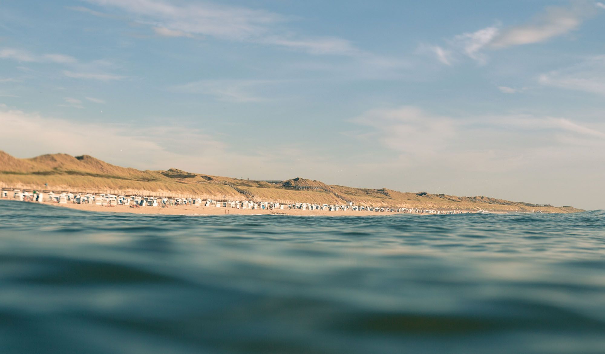 Meer und Strand von der Nordsee aus fotografiert