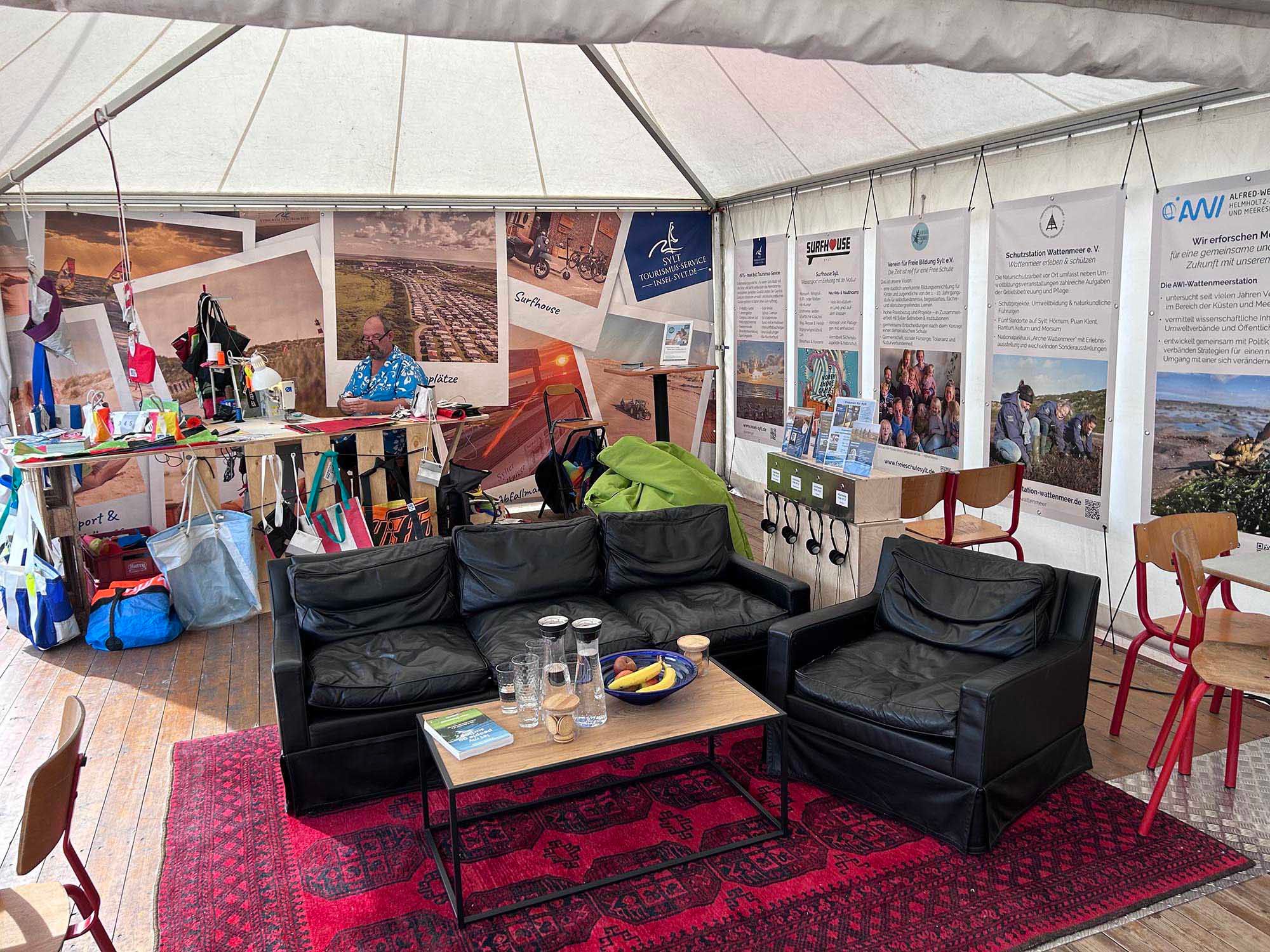 Nachhaltigkeitszelt auf dem Windsurf World Cup Sylt
