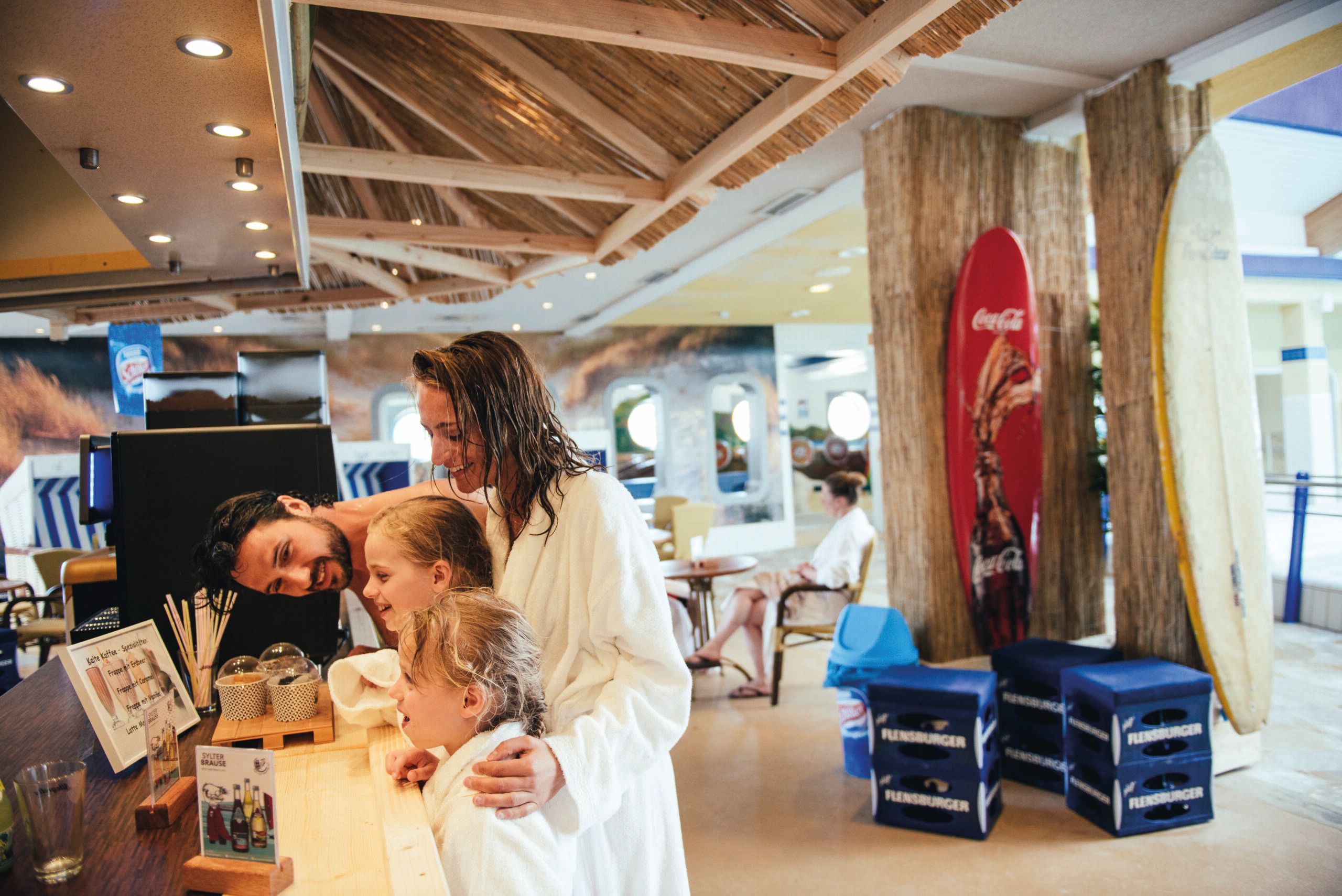 Bistro in der Sylter Welle mit Familie