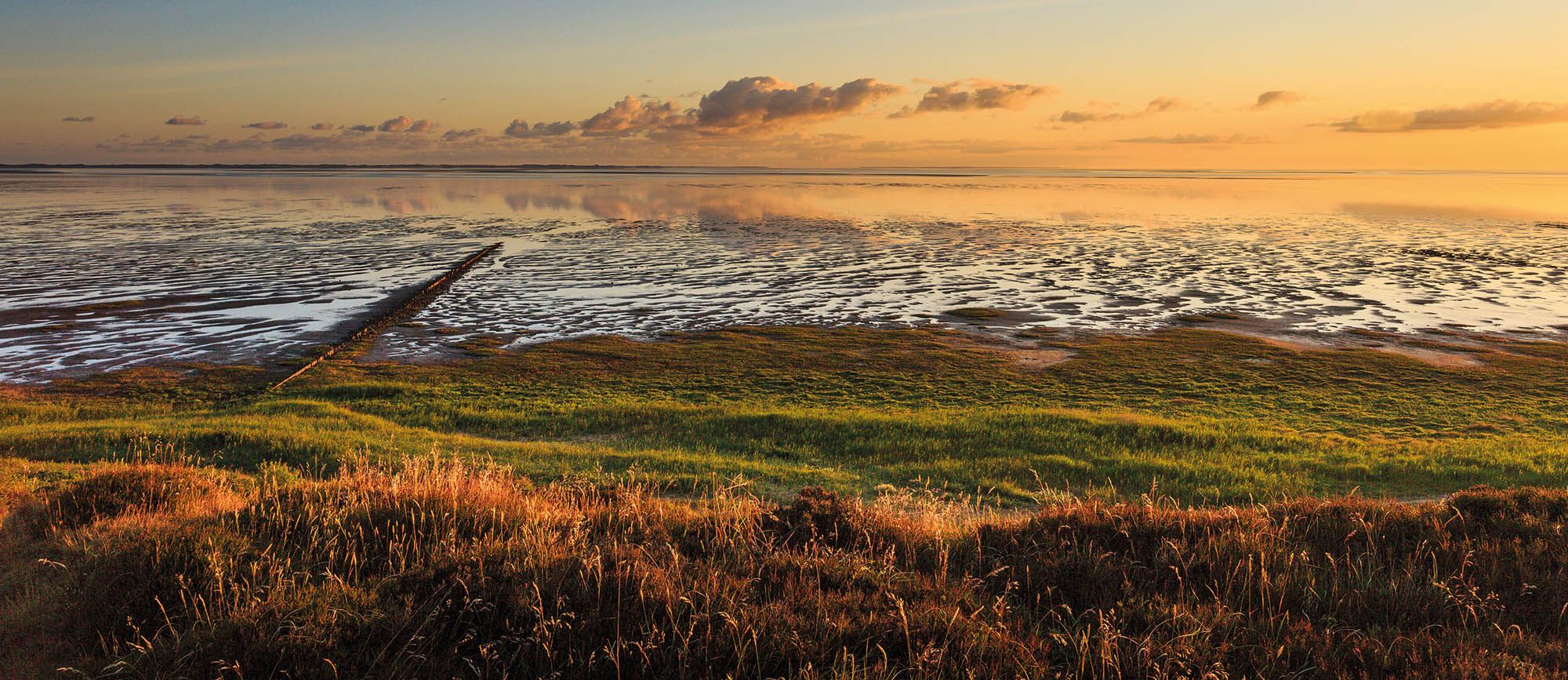 Wattenmeer im Morgenlicht in Morsum auf Sylt