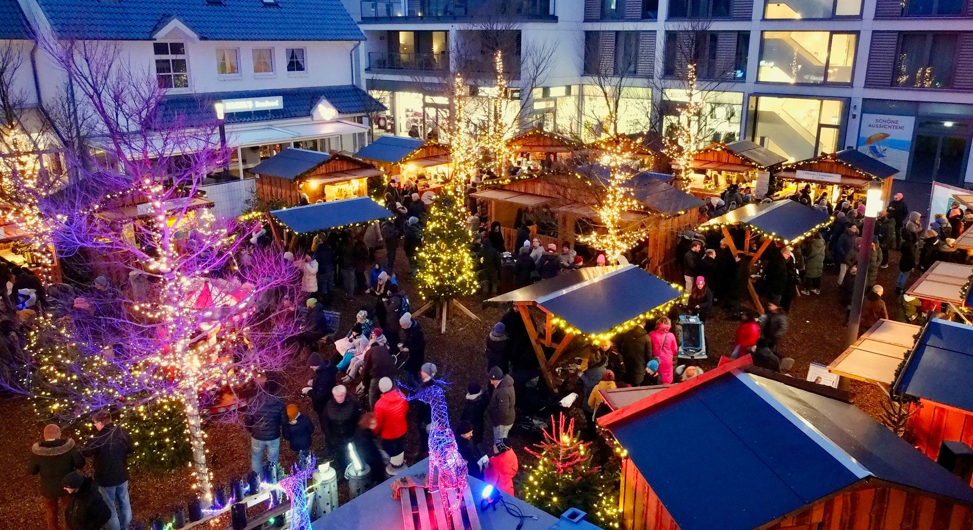 Wintermarkt in der Neuen Mitte in Westerland auf Sylt