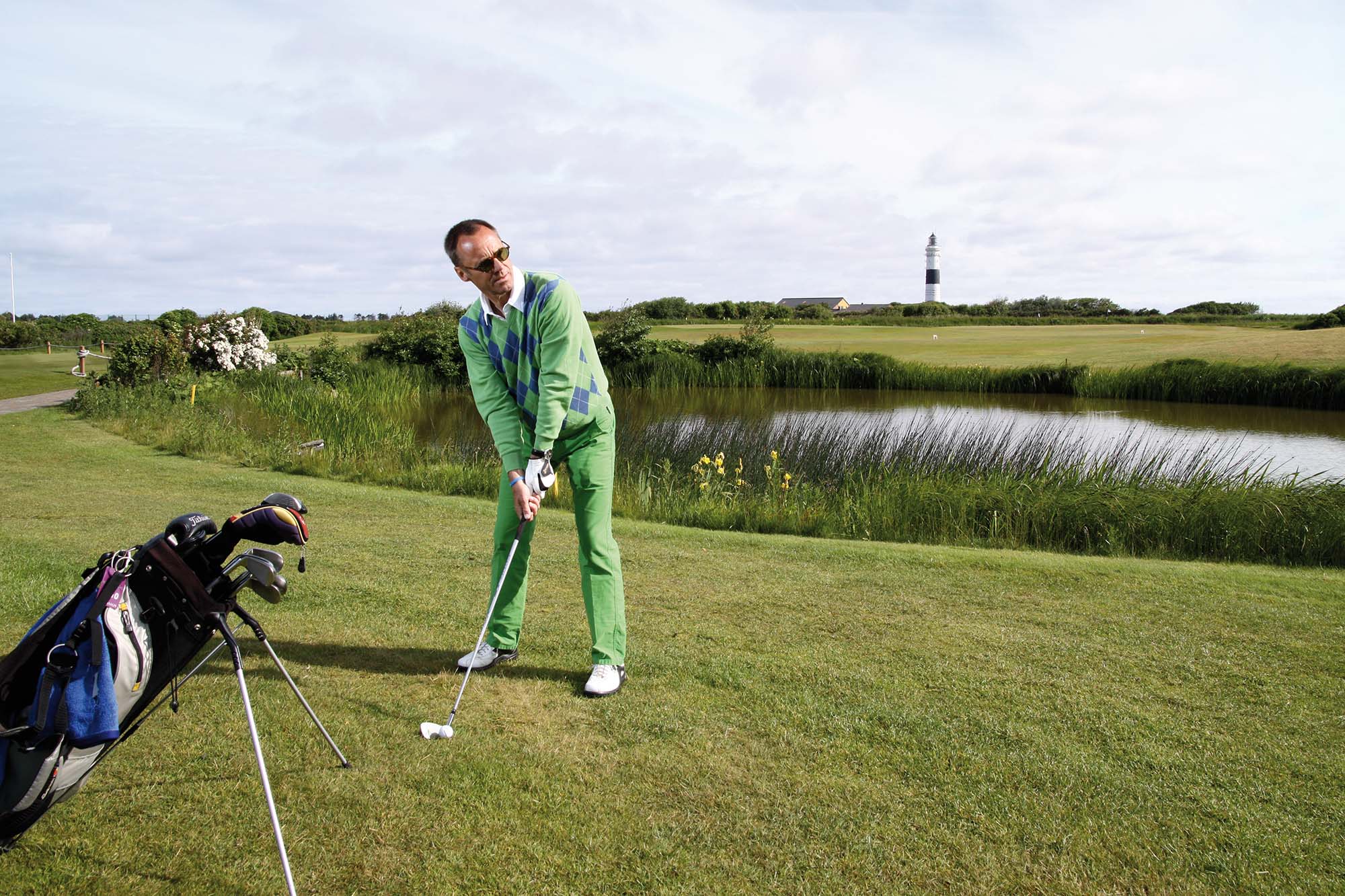 Golfer auf einem Golfplatz auf Sylt