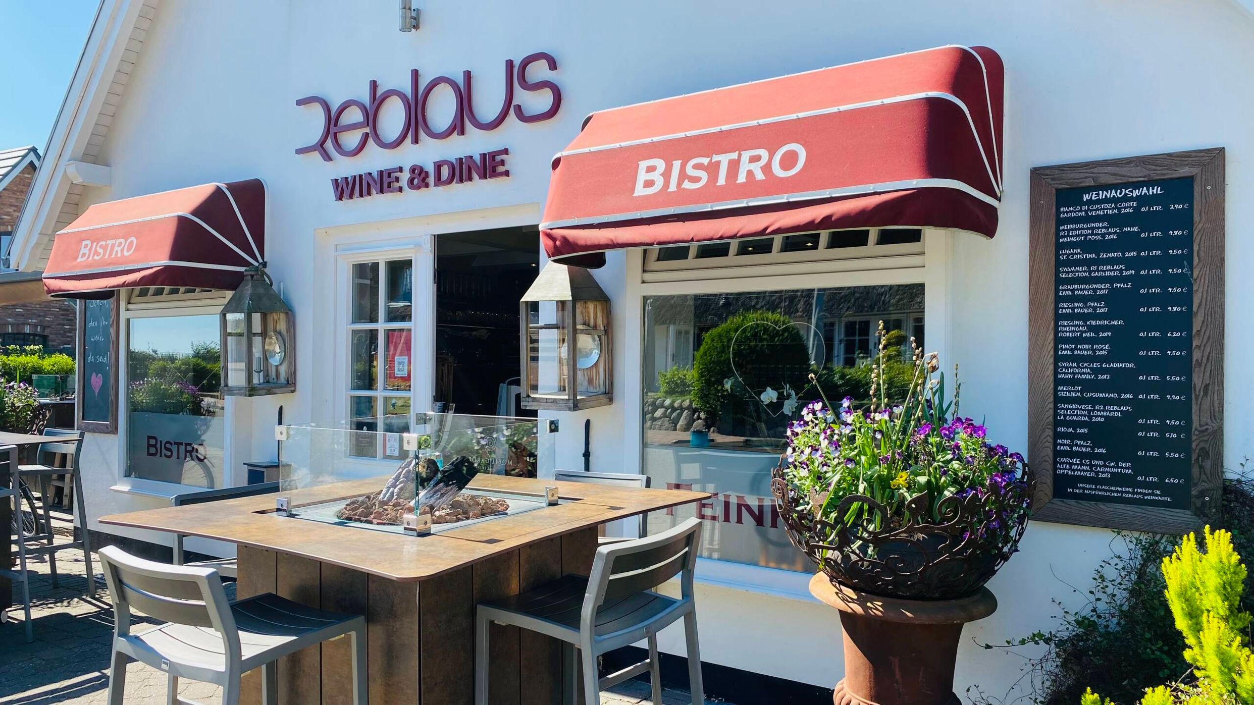 Reblaus Wine & Dine Eingang außen Keitum Sylt