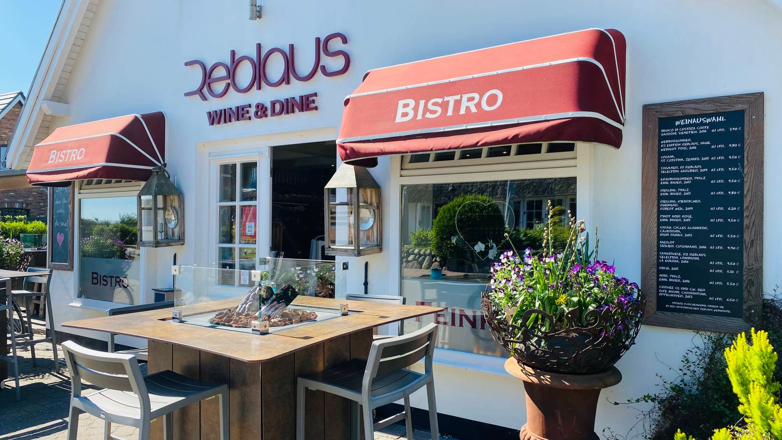 Reblaus Wine & Dine Eingang außen Keitum Sylt
