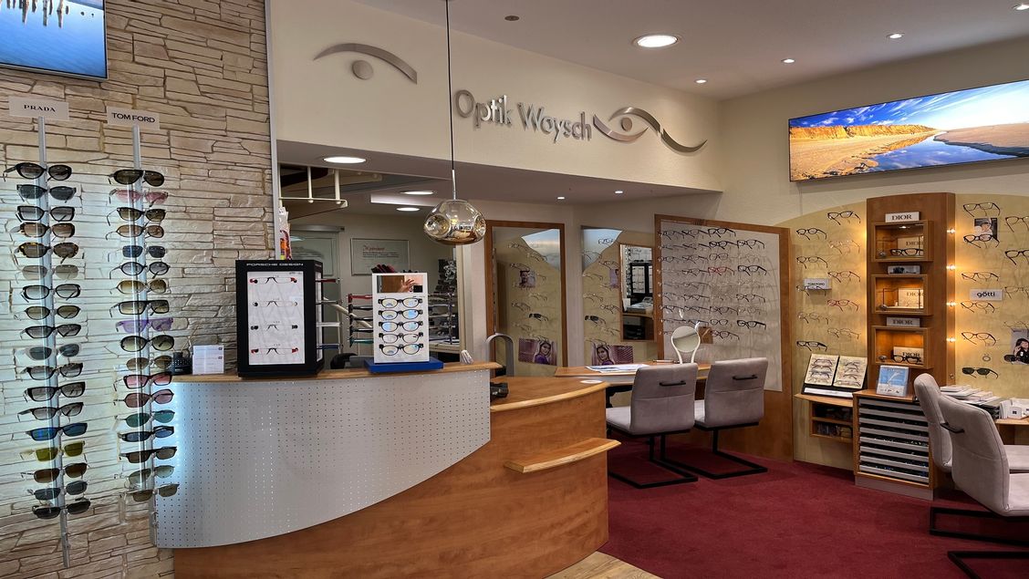 Optik Woysch Geschäft innen Westerland Sylt
