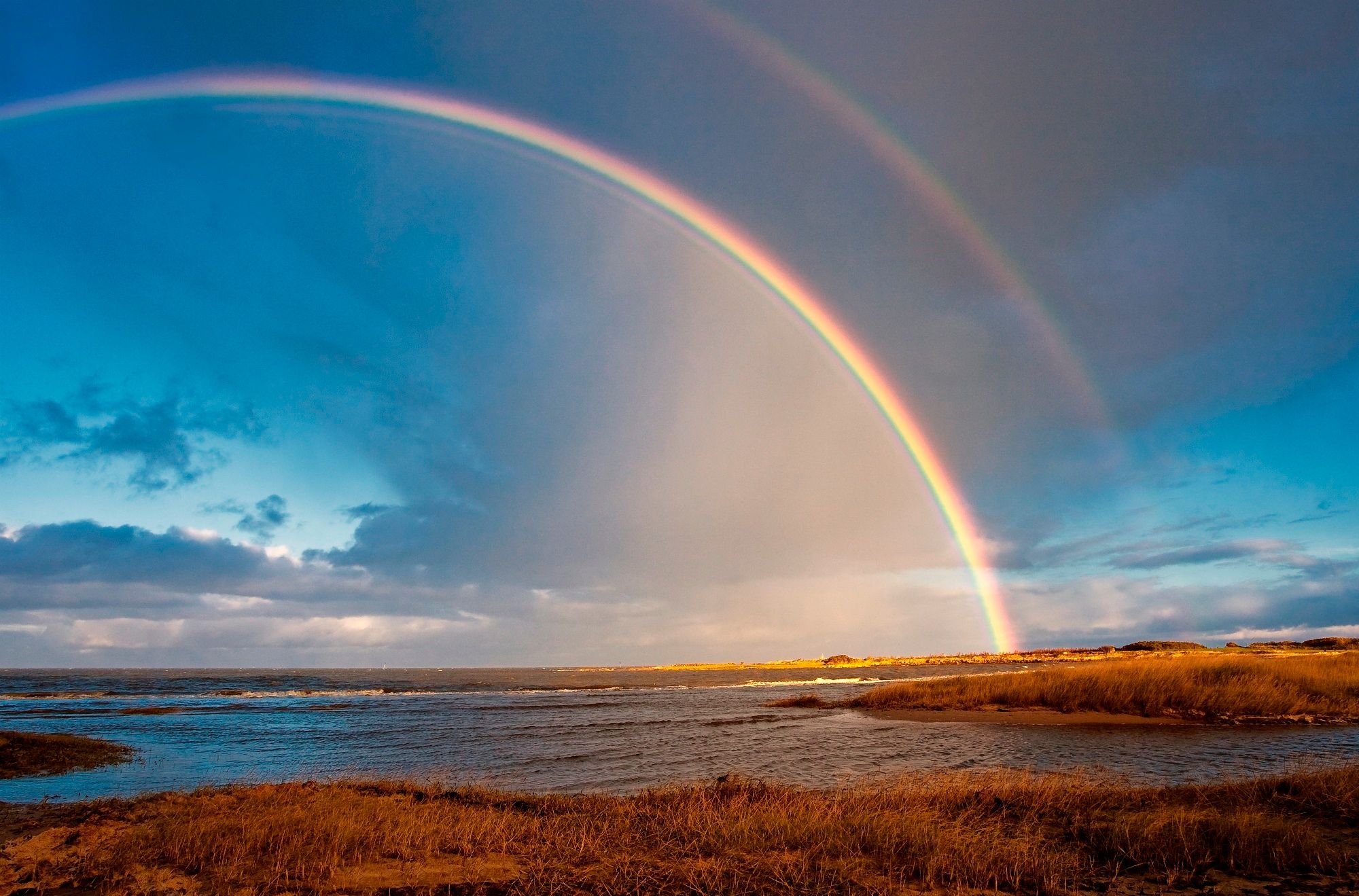 Regenbogen über dem Sylter Wattenmeer