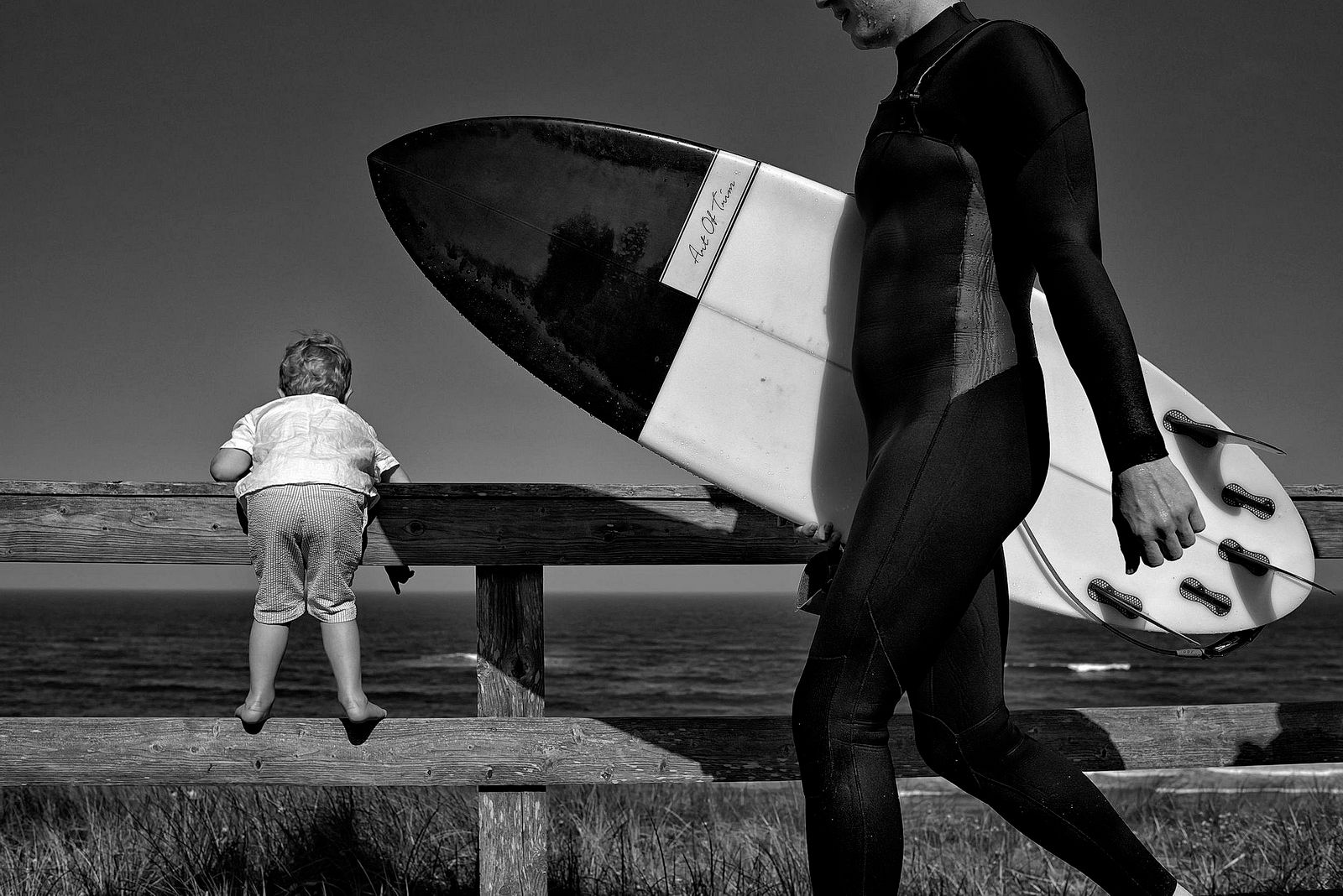 Surfer und Kind