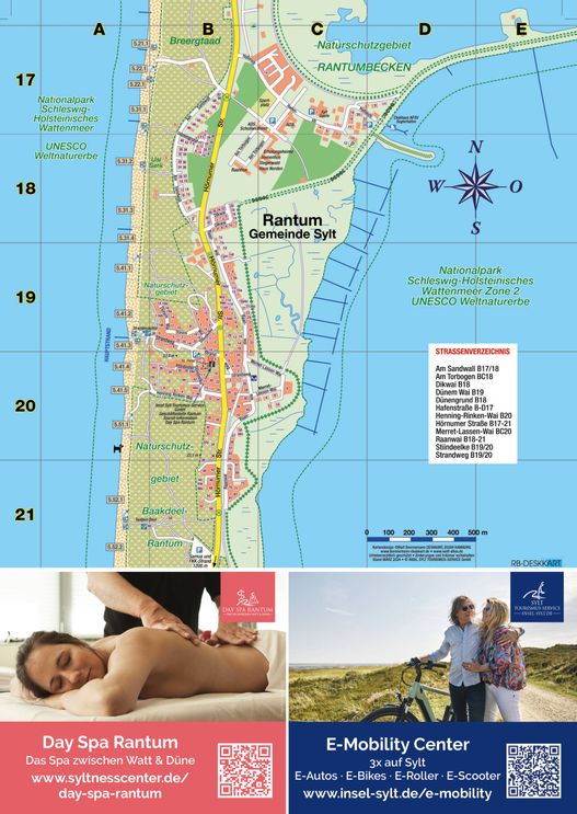 Ortsplan von Rantum auf Sylt