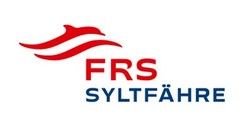 Das Logo der FRS Syltfähre zeigt eine rote angedeutete Welle mit Heckflosse sowie rotschrieben FRS und blaugeschrieben SYLTFÄHRE