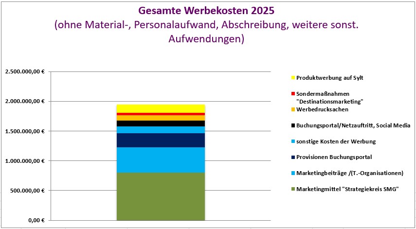 Übersichtsgrafik der gesamten Werbekosten 2025