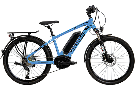 freigestelltes Bild eines Kinder E-MTB 24 Zoll in blau