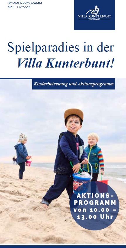 Titelbild des Flyers für die Villa Kunterbunt Sommer 2026