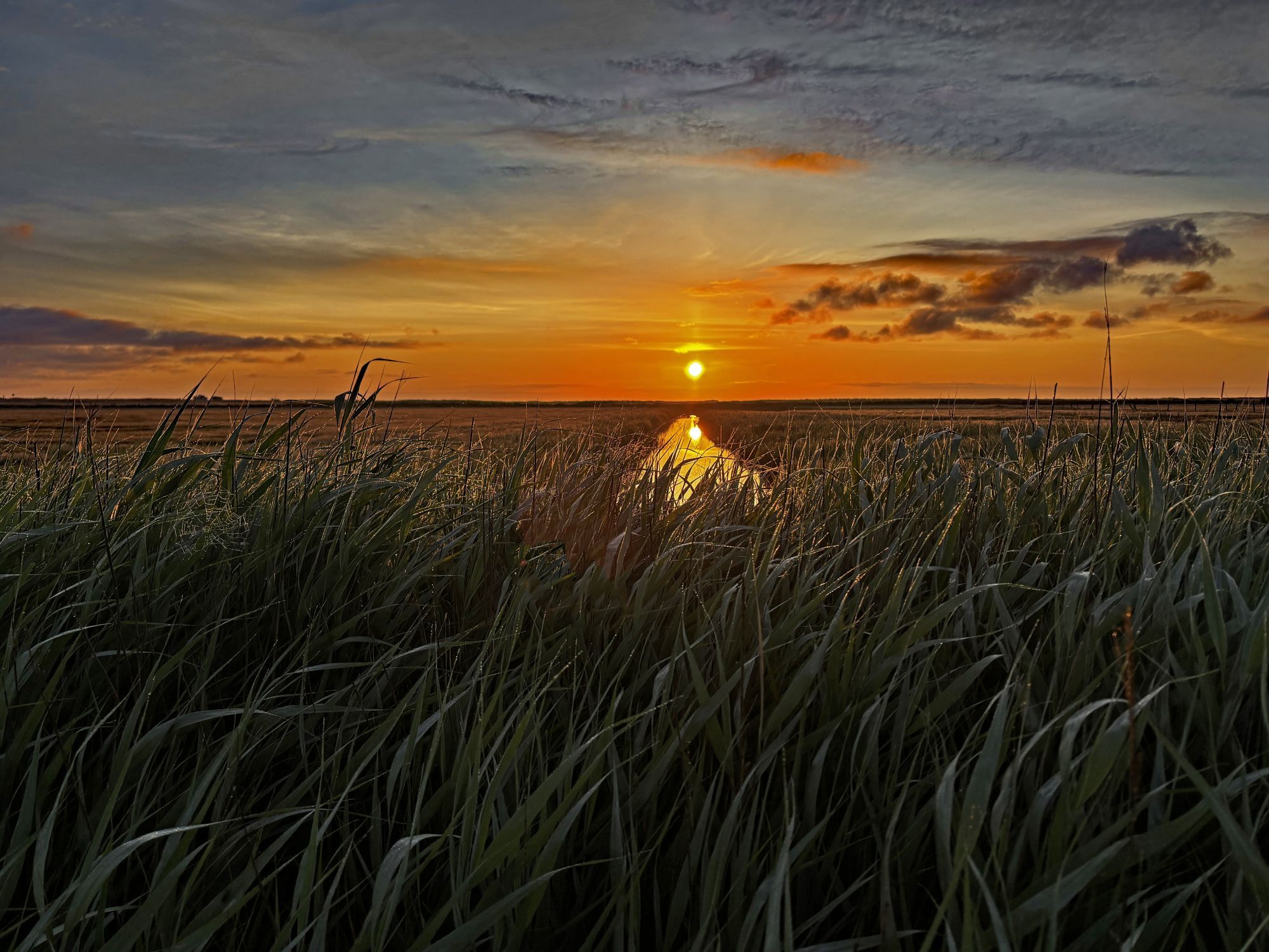 Seilzug in Keitum - im Hintergrund der Sonnenuntergang