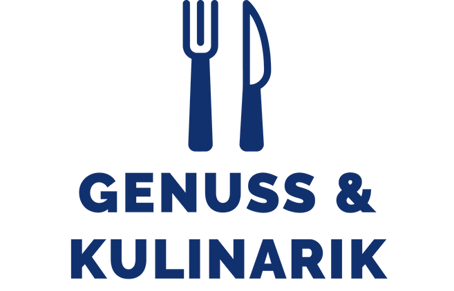 Messer-Gabel-Icon mit Genuss und Kulinarik
