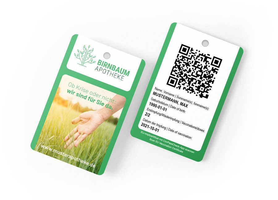 Digitaler Impfnachweis als ausgedruckte Karte